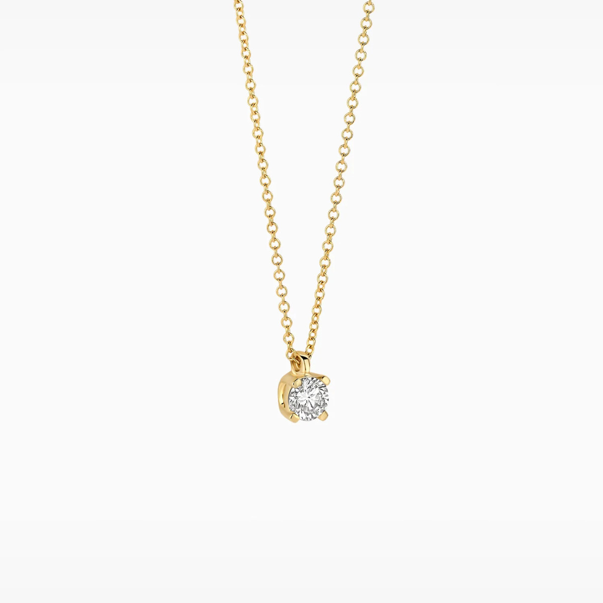 Blush Lab Diamonds LG3014Y gouden ketting met ronde lab grown diamant 0.15 crt - Lengte 42 cm