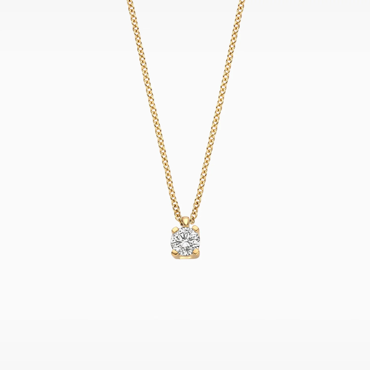 Blush Lab Diamonds LG3014Y gouden ketting met ronde lab grown diamant 0.15 crt - Lengte 42 cm
