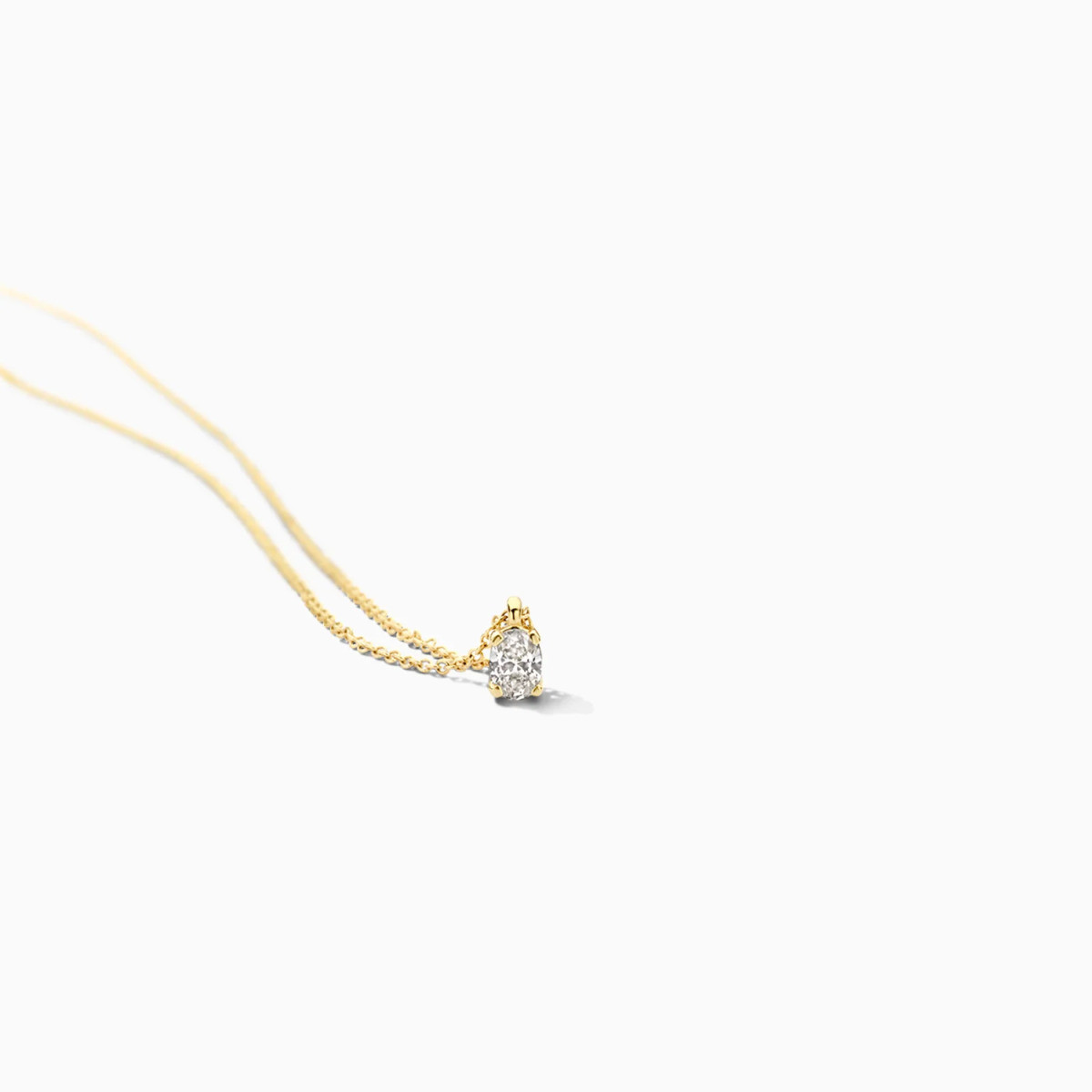 Blush Lab Diamonds LG3015Y gouden ketting met lab grown ovale diamant 0.15 crt 3 mm x 4.1 mm - Lengte 42 cm