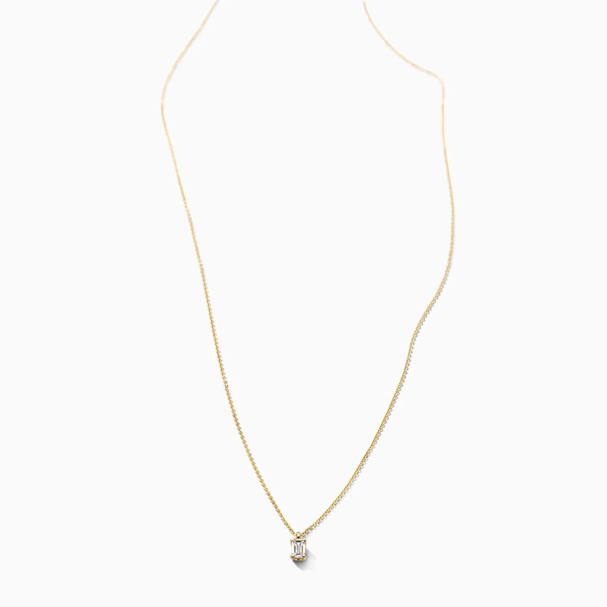 Blush Lab Diamonds LG3016Y gouden ketting met lab grown diamant rechthoek 0.2 crt 3 mm x 4.1 mm - Lengte 42 cm