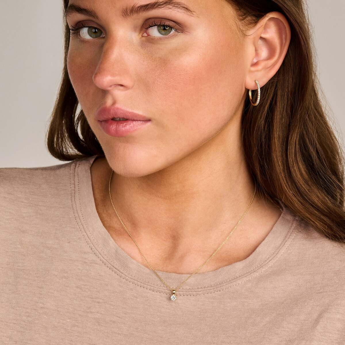Blush Lab Diamonds LG6001Y gouden hanger met ronde lab grown diamant 0.25 crt - Diameter 4.3 mm