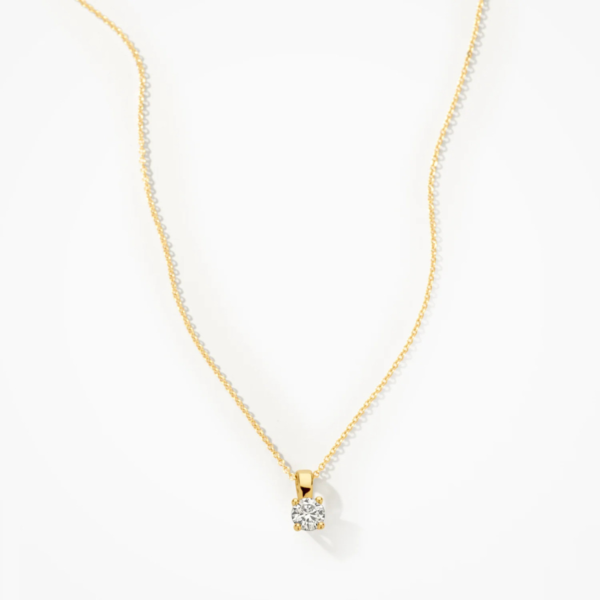 Blush Lab Diamonds LG6001Y gouden hanger met ronde lab grown diamant 0.25 crt - Diameter 4.3 mm