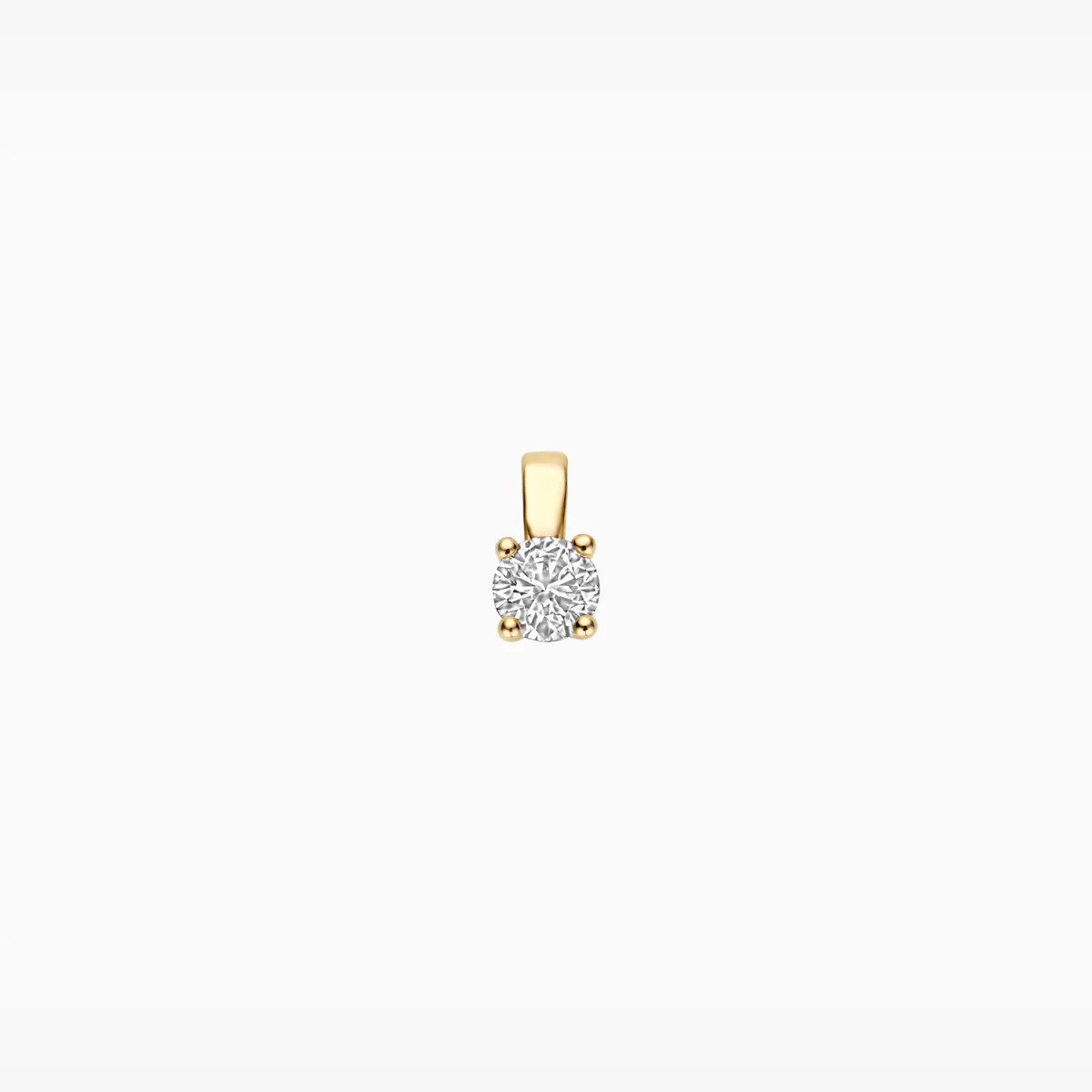 Blush Lab Diamonds LG6001Y gouden hanger met ronde lab grown diamant 0.25 crt - Diameter 4.3 mm