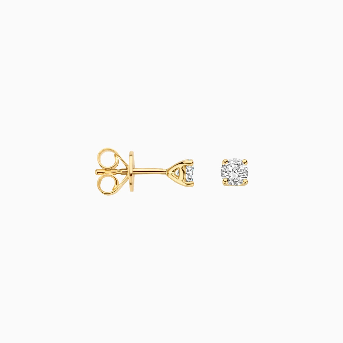 Blush Lab Diamonds LG7001Y ronde gouden oorknopjes met lab grown diamant 0.40 crt - Diameter 3.7 mm