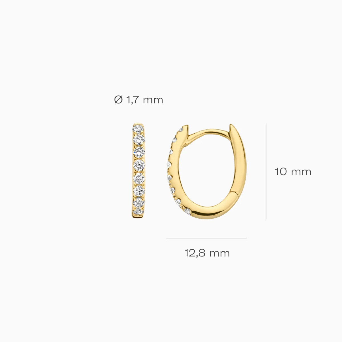 Blush Lab Diamonds LG7006Y lab diamanten oorringen goud 14-karaat 0.24 crt - Hoogte 13 mm