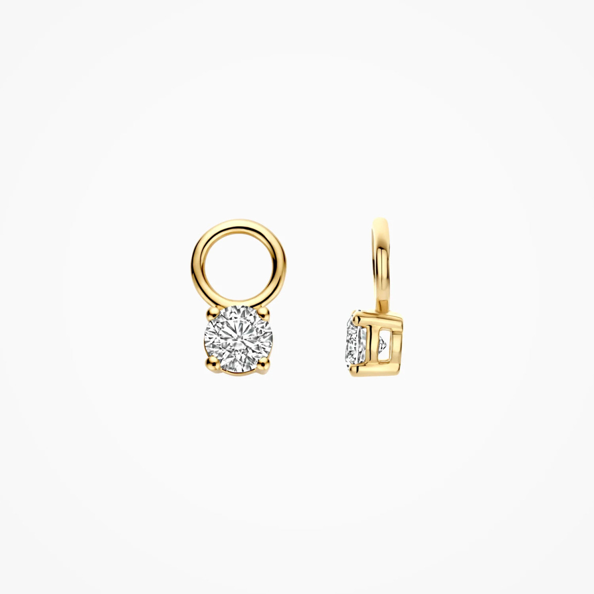 Blush Lab Diamonds LG9001Y gouden oorbedels met lab grown diamant 2x 0.50 crt - Hoogte 12 mm