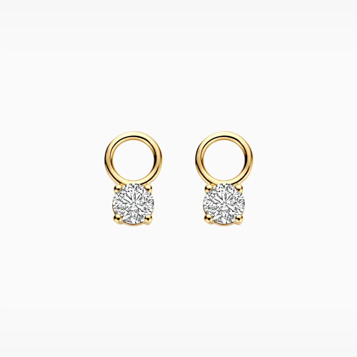 Blush Lab Diamonds LG9001Y gouden oorbedels met lab grown diamant 2x 0.50 crt - Hoogte 12 mm