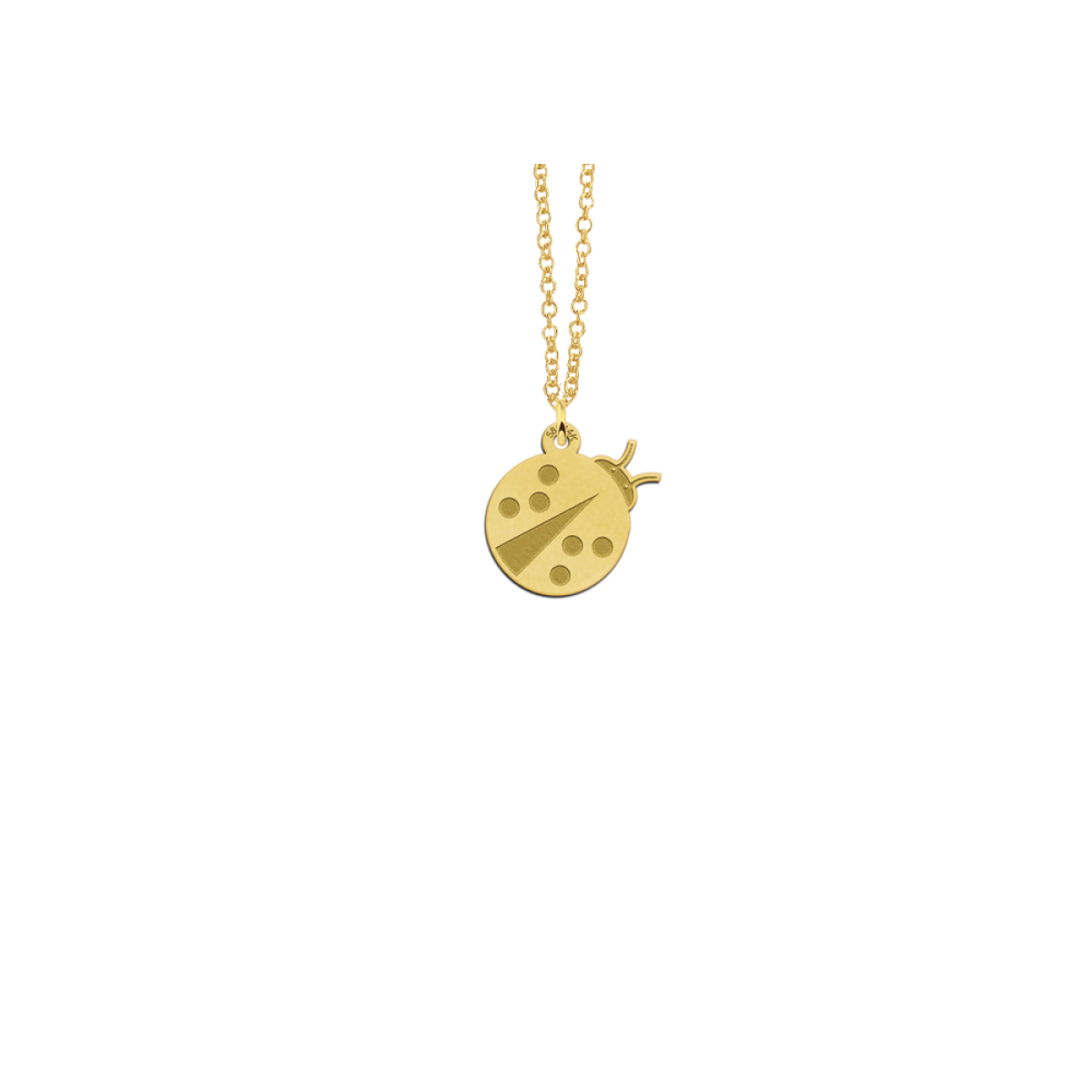 Lieveheersbeestje hanger van goud
