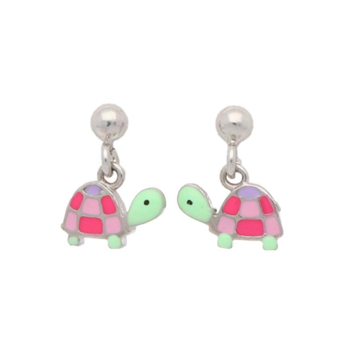Lapetra LPOH0096 multicolor oorhangers met schildpad emaille en 925 zilver