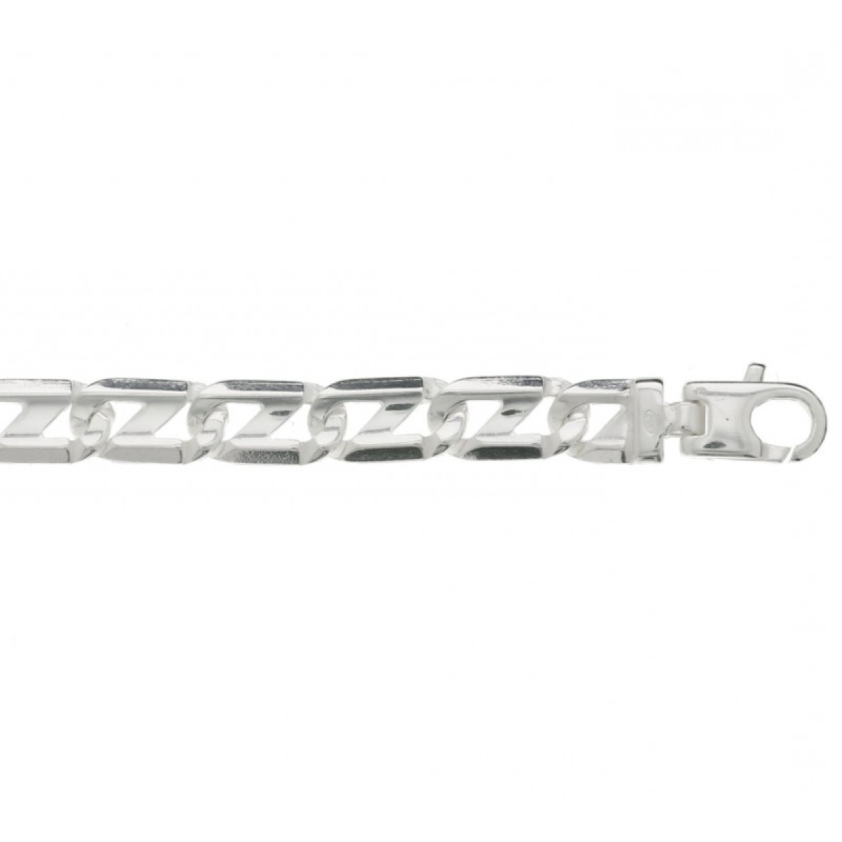 Luxe schakelarmband van zilver 7 mm anker schakel