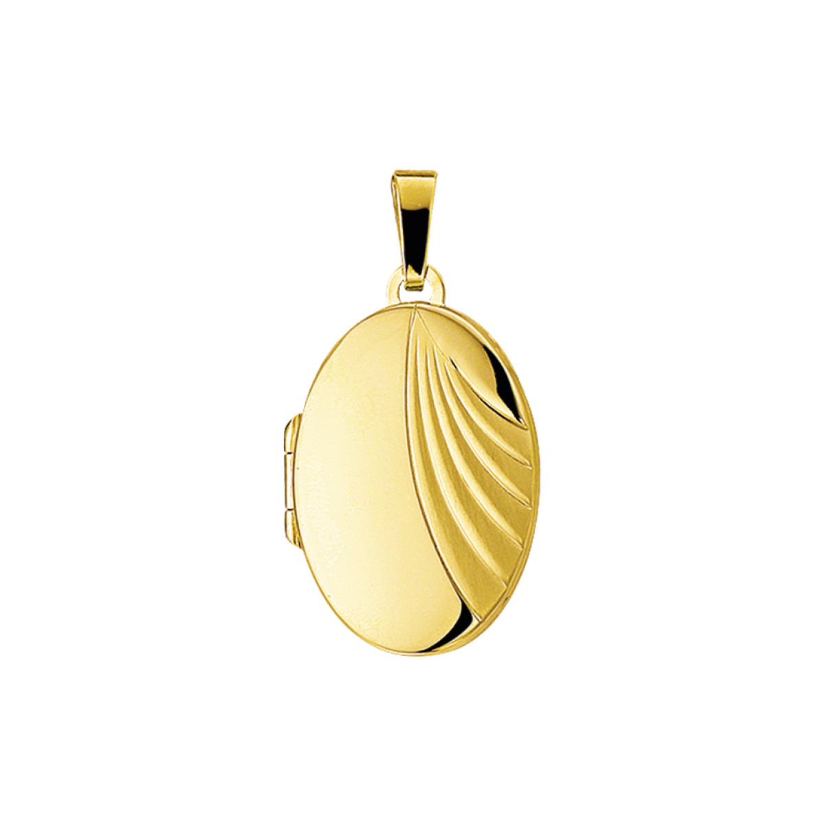 Medaillon goud ovaal glans en mat 23.5x17 mm