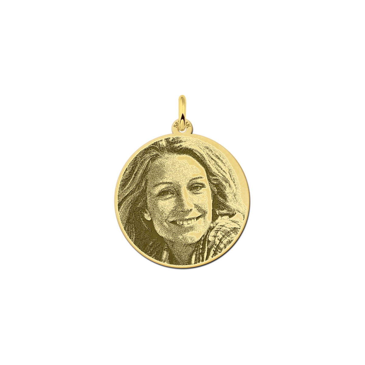 Ronde gouden hanger met foto - 23.5 mm - Names4ever