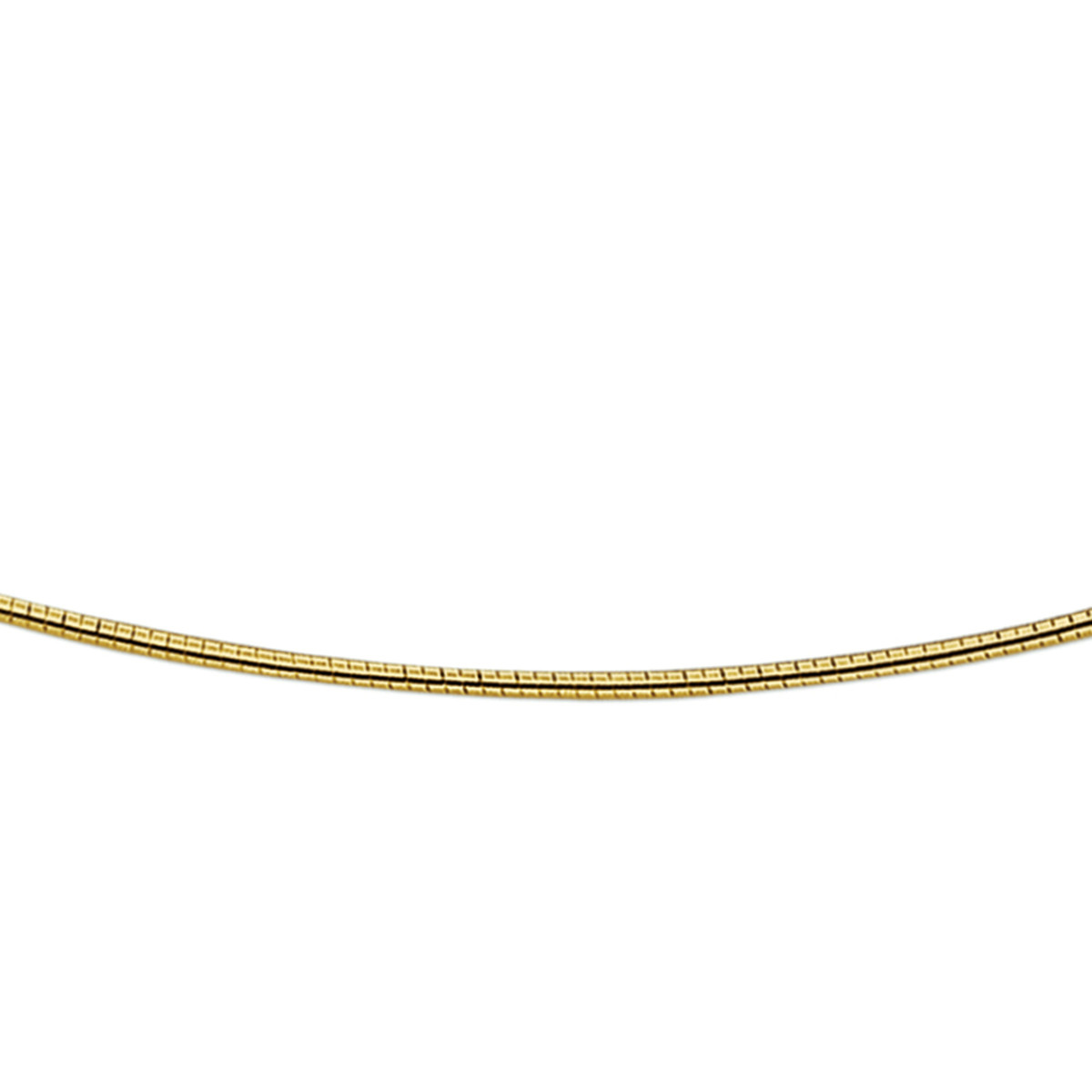 1.2 mm ronde omega ketting met schroefslot goud