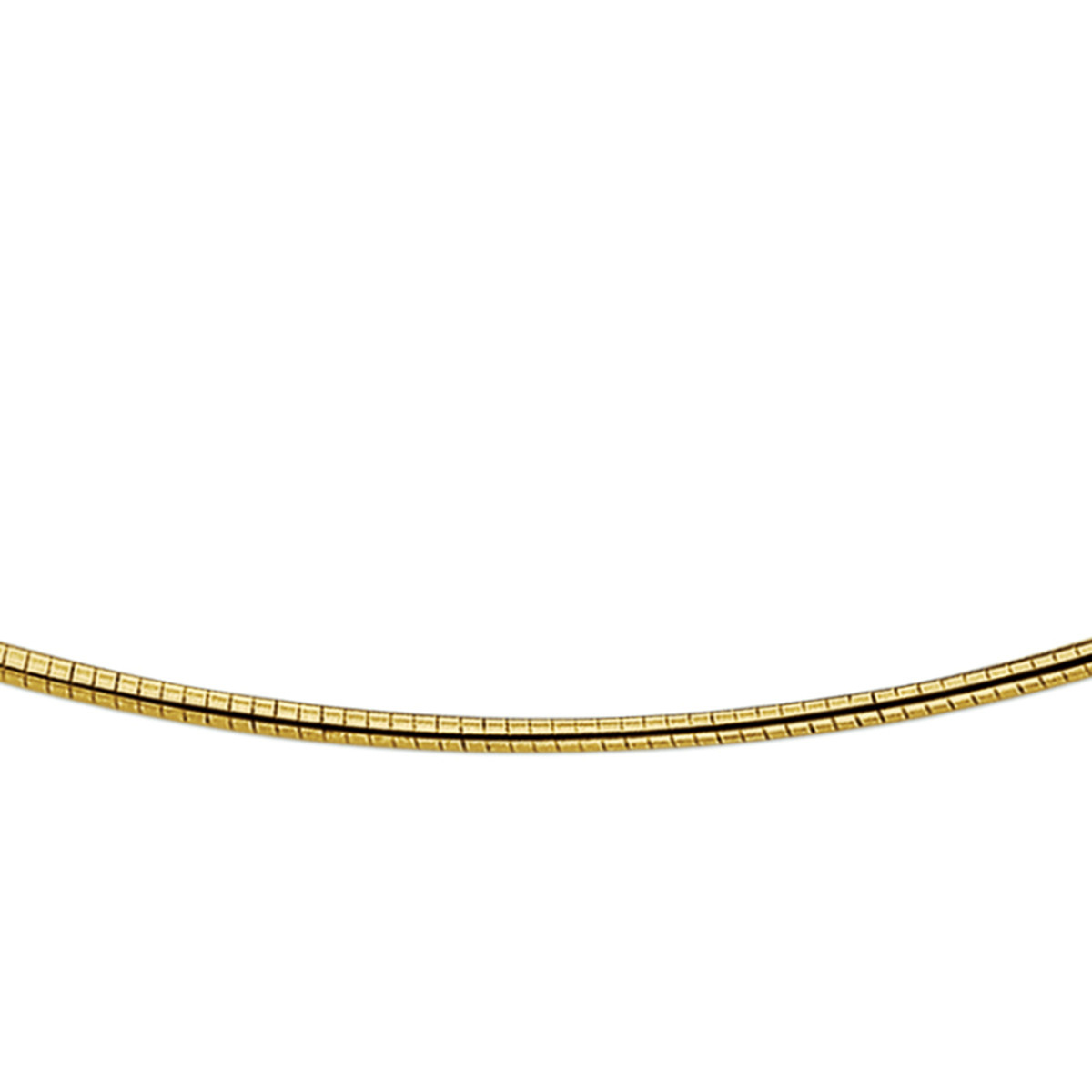 1.75 mm ronde omega ketting met schroefslot goud