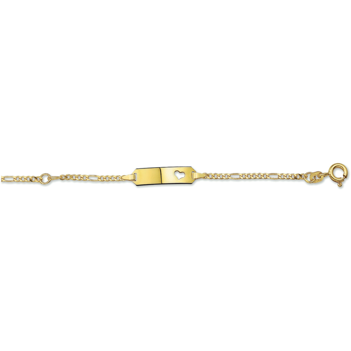 14-karaat figaro kinder graveerarmband met hartje