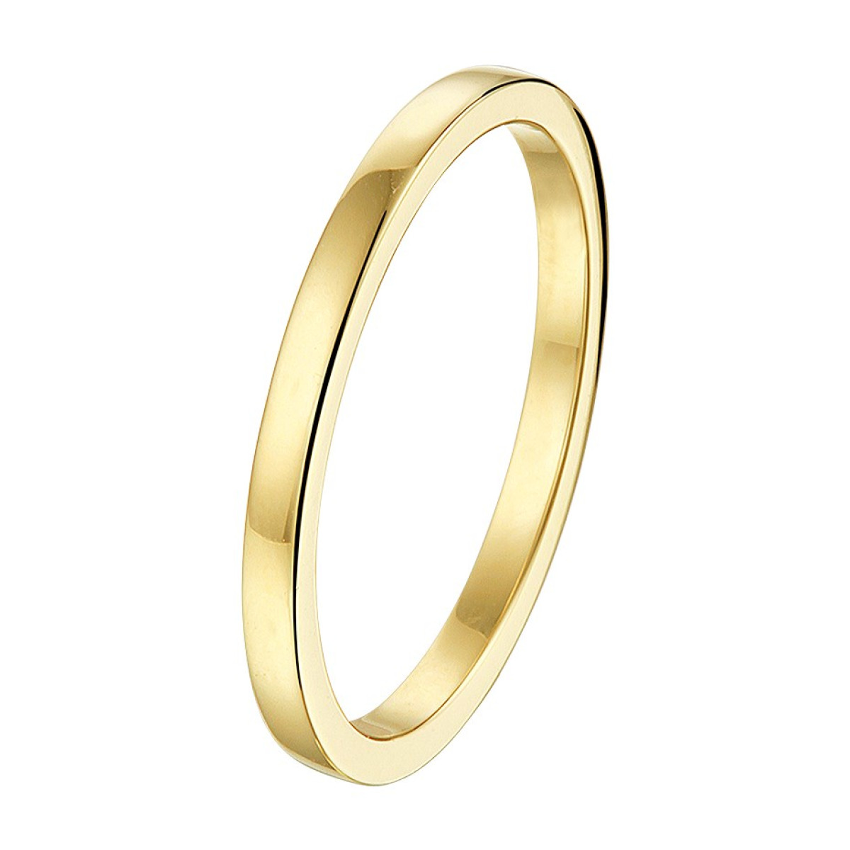 Prachtige gouden aanschuifring van 2 mm