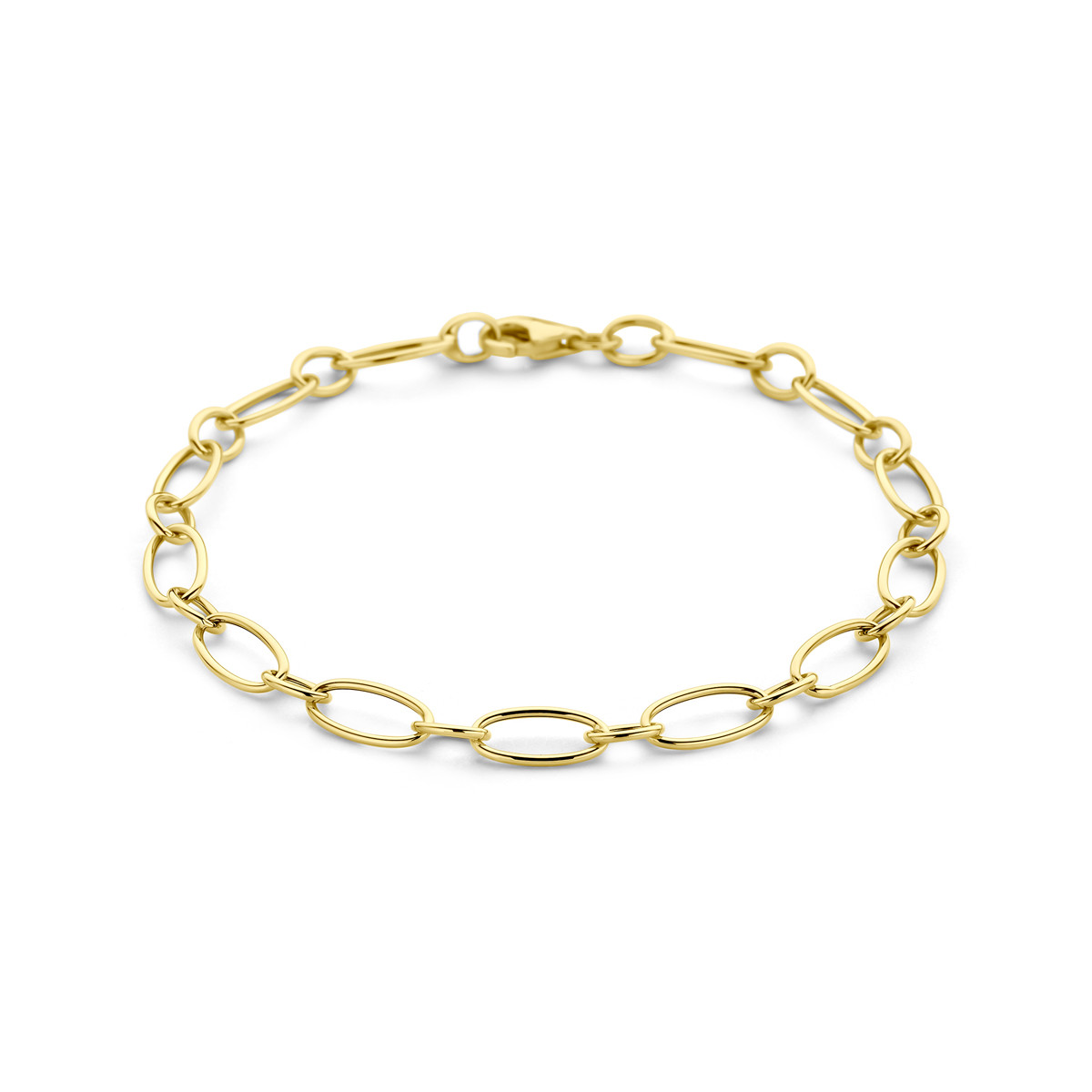 14-karaat gouden armband met 5.5 mm brede schakels - Lengte 19 cm