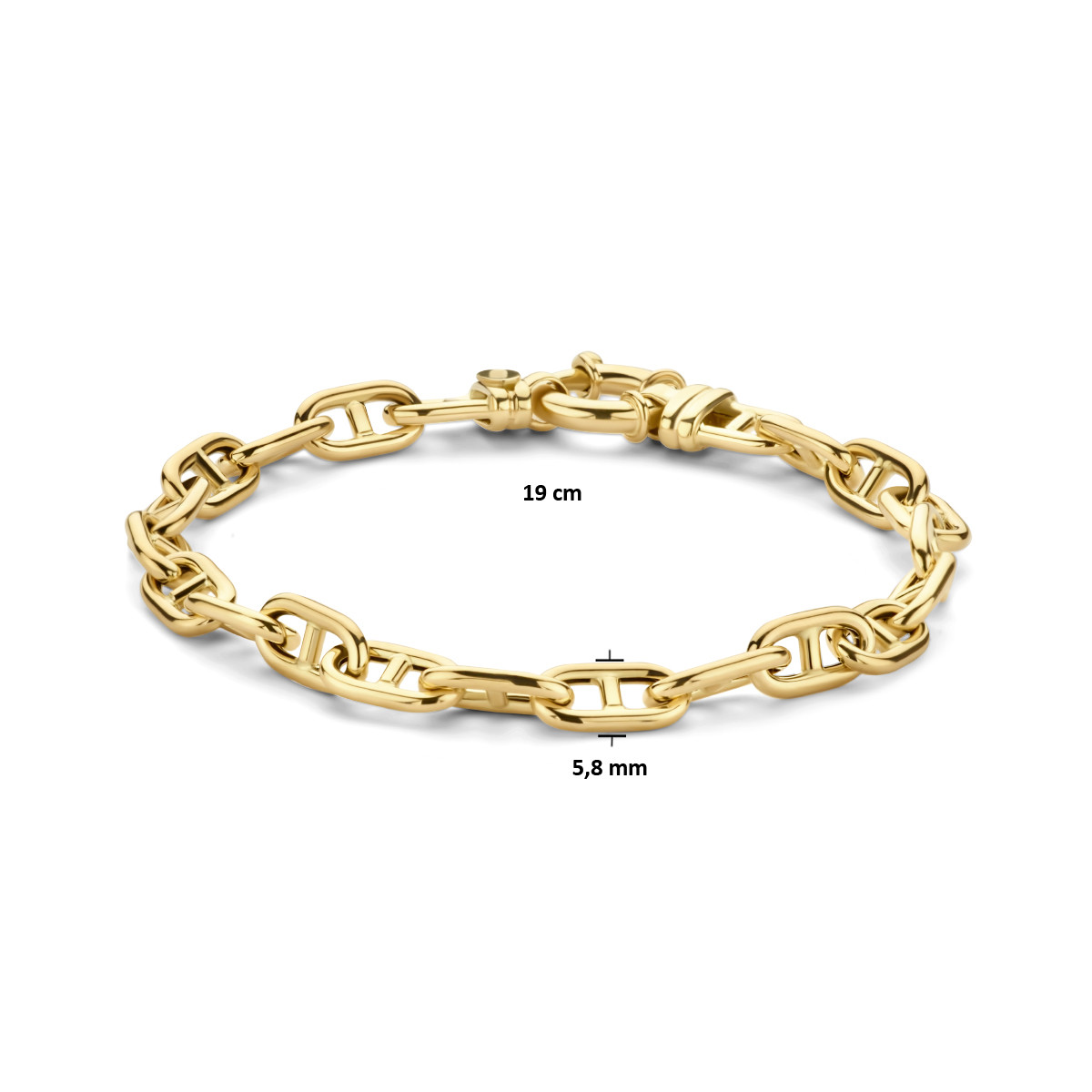 14-karaat gouden armband met ankerschakel 5.8 mm - Lengte 19 cm