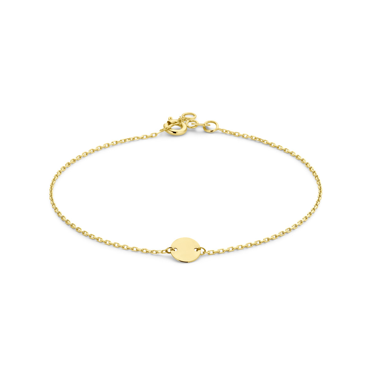 14-karaat gouden armband met cirkel 6 mm - Lengte 18.5 cm