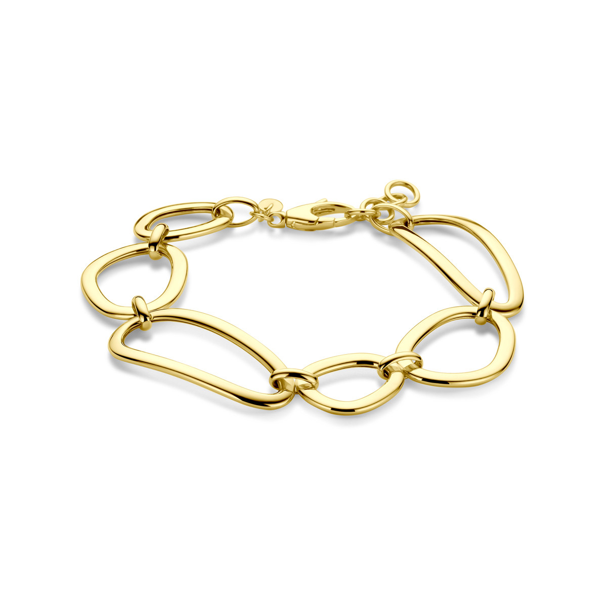 14-karaat gouden armband met organische schakels 18 mm breed - Lengte 18-20 cm