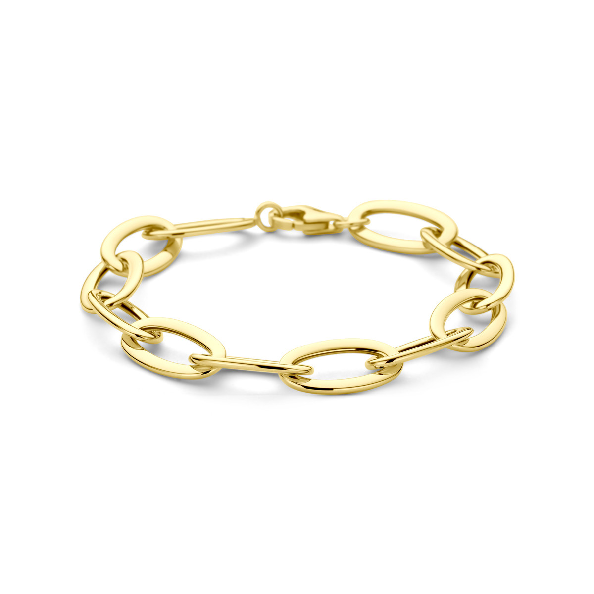14-karaat gouden armband met ovale anker schakels 10.5 mm breed - Lengte 19 cm