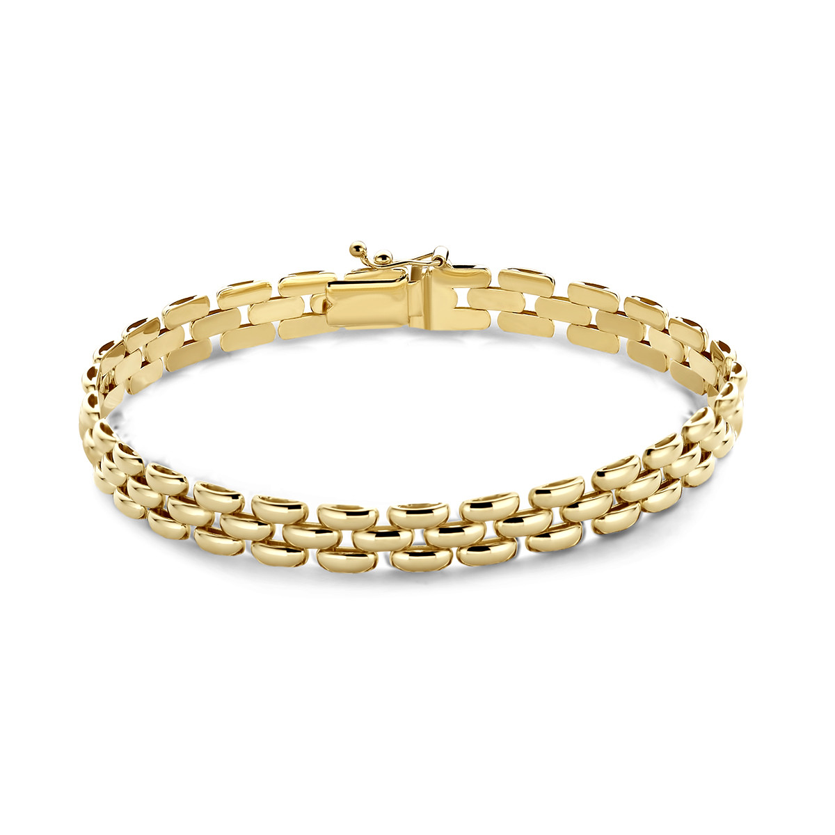 14-karaat gouden armband met panterschakel 6.5 mm - Lengte 20 cm