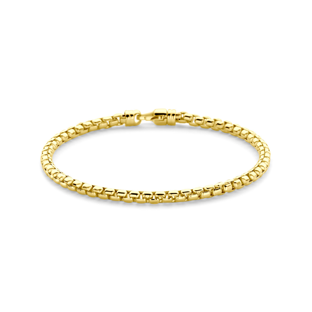 14-karaat gouden armband met venetiaanse schakel glanzend 3.5 mm breed - Lengte 21 cm