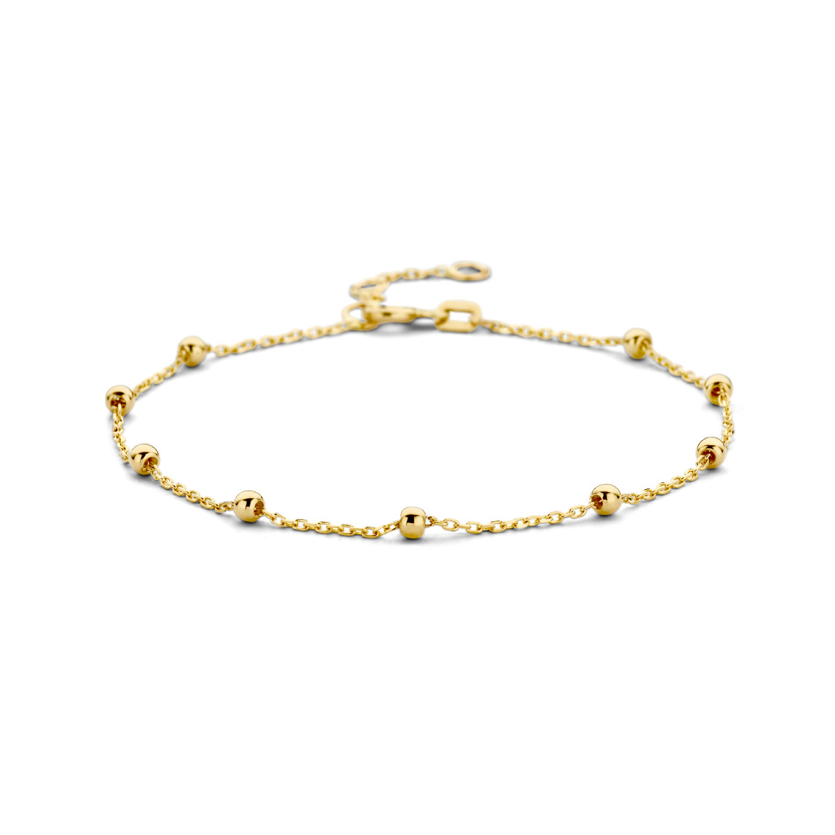 14-karaat gouden armband met bolletjes - Lengte 16 cm, 17.5 cm, 19 cm