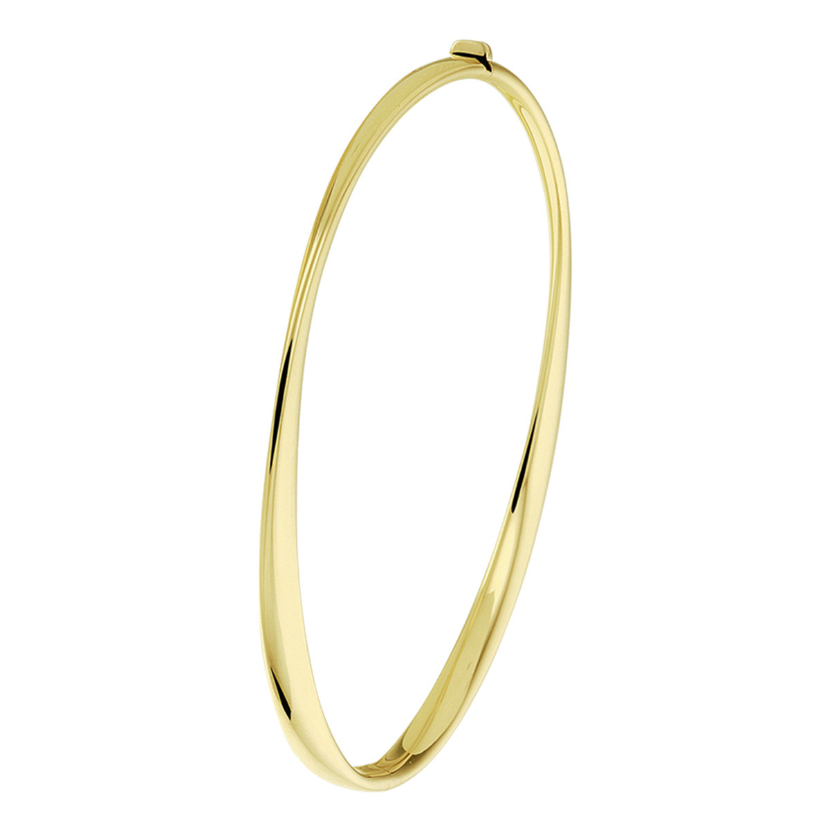14-karaat gouden bangle glanzend afgewerkt 4 mm breed - Diameter 60 mm