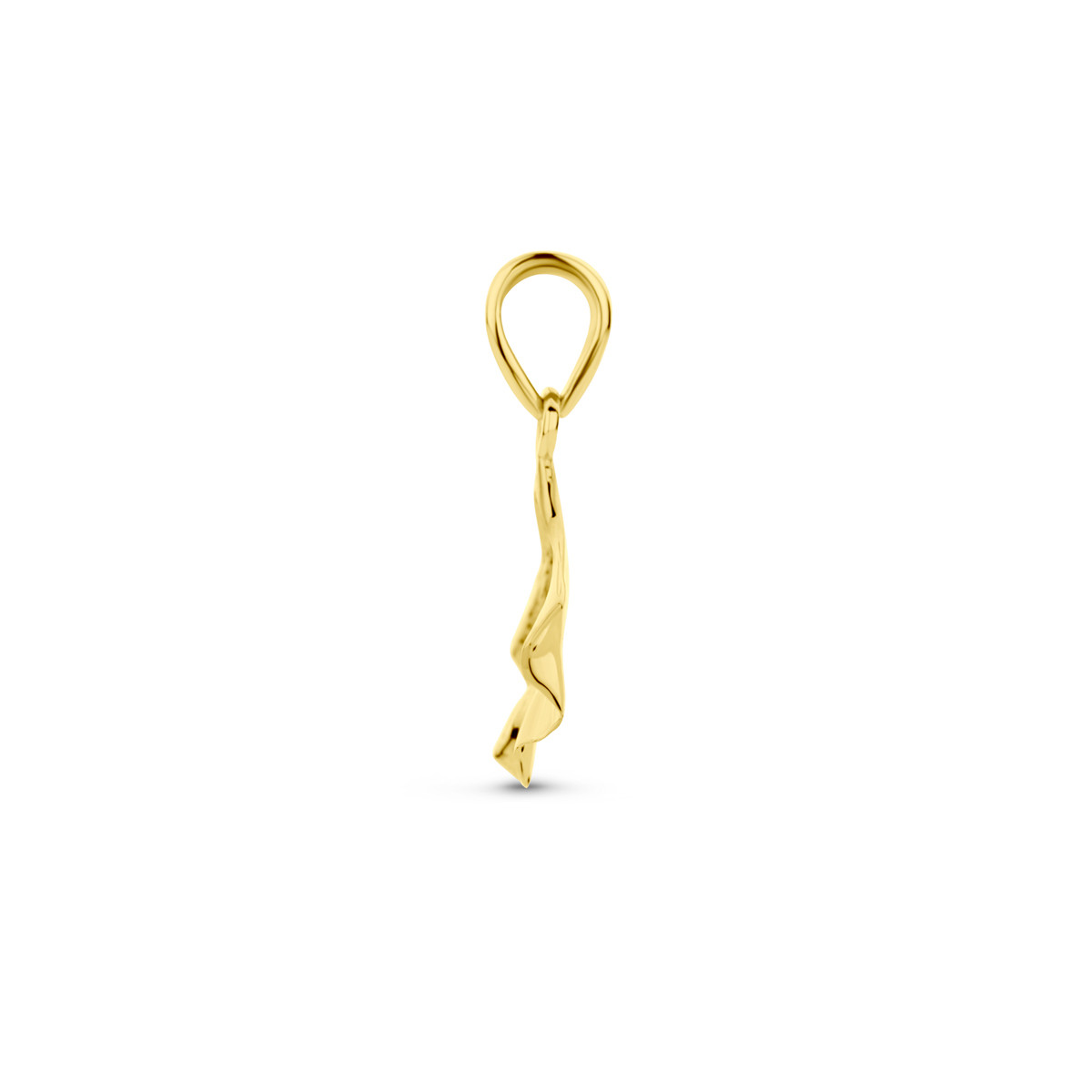 14-karaat gouden blad hanger - 12.5 mm x 18 mm