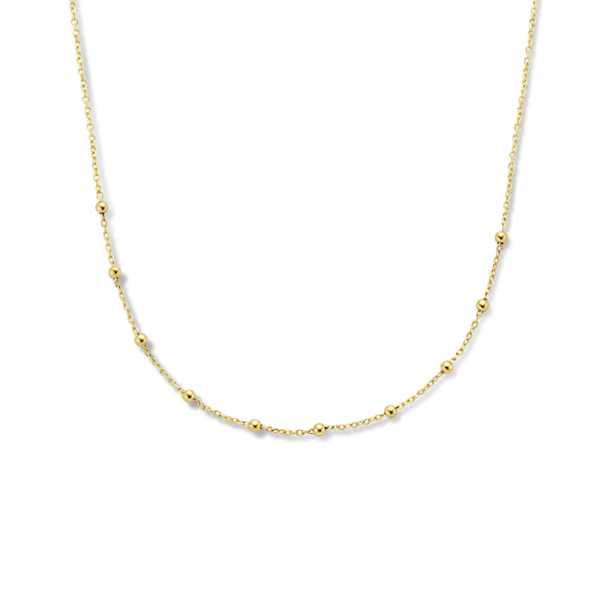 14-karaat gouden bolletjes ketting - Lengte 40.5 - 42.5 - 44.5 cm