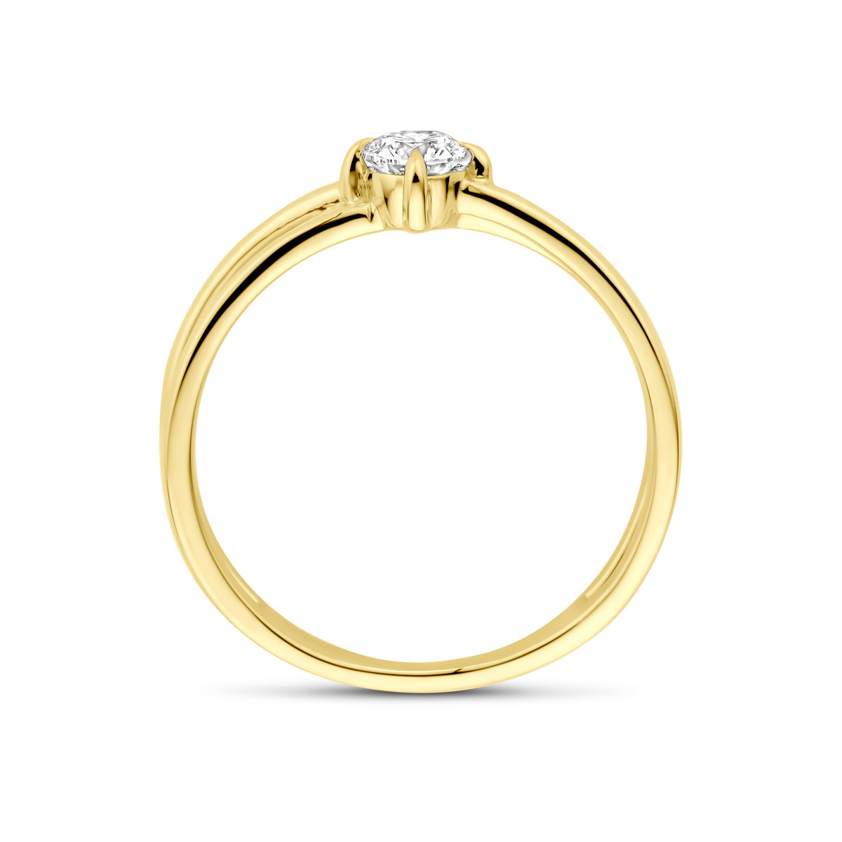 14-karaat gouden crossover ring met lab grown diamant 0.25 crt 5.5 mm breed