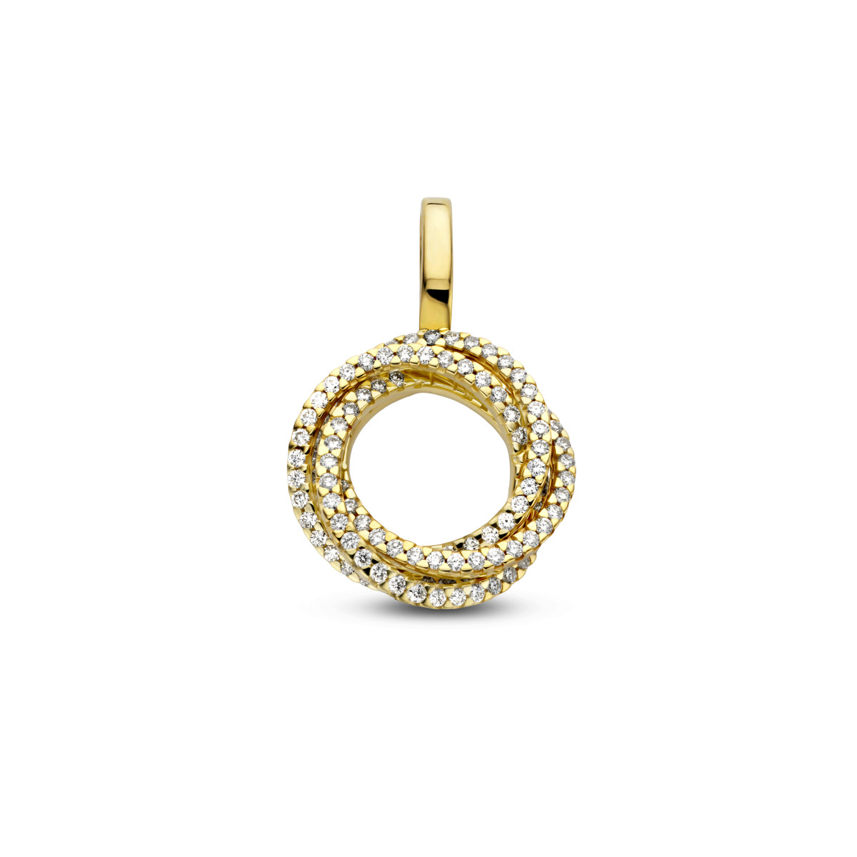 14-karaat gouden diamanten hanger 0.48 crt - 23.5 x 15.5 mm