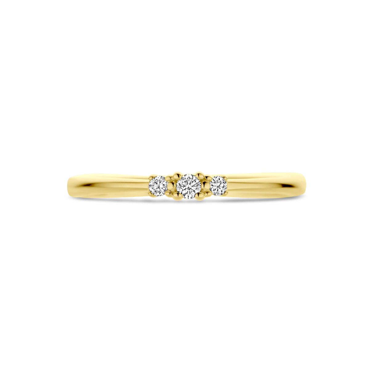 14-karaat gouden diamanten ring 0.08 crt 2.5 mm breed
