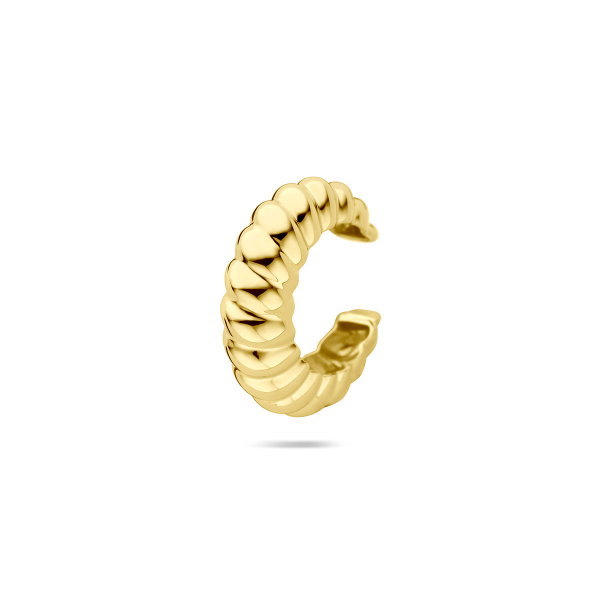 14-karaat gouden earcuffs met glanzende afwerking - 17.5 mm x 5.5 mm