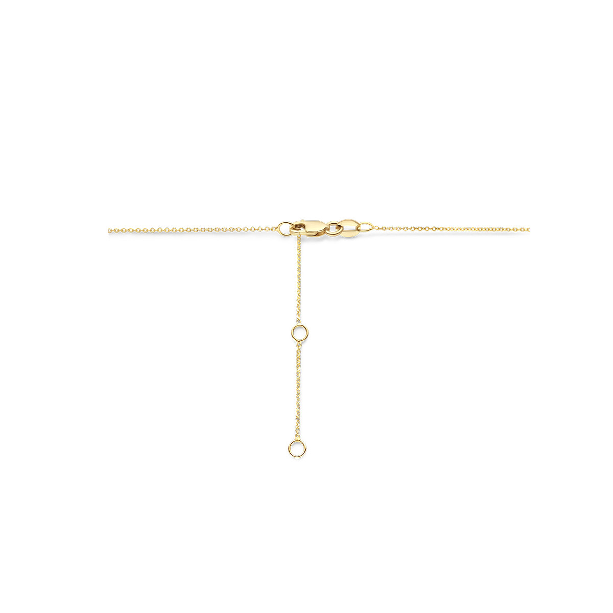 14-karaat gouden edelsteen ketting met paarse amethist rechthoek - Lengte 41-42-45 cm