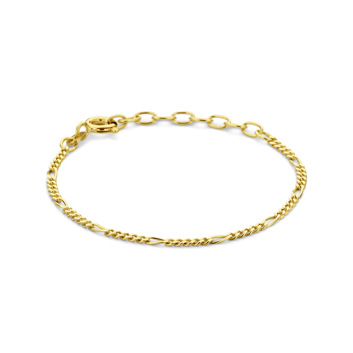 14-karaat gouden figaro armband 1.8 mm - Lengte 11-16 cm