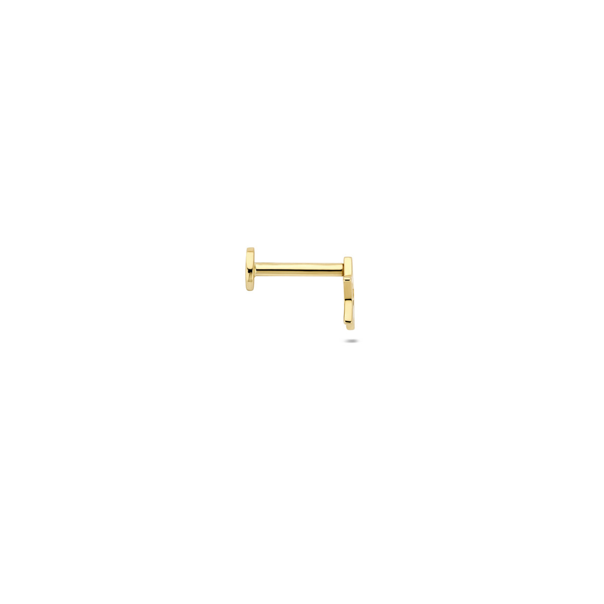 14-karaat gouden flat back oorpiercing met open ster 5.5 mm breed - per stuk