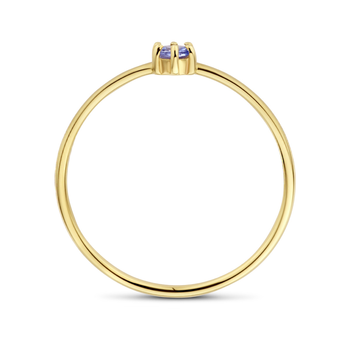 14-karaat gouden geboortesteen ring december blauwe tanzaniet