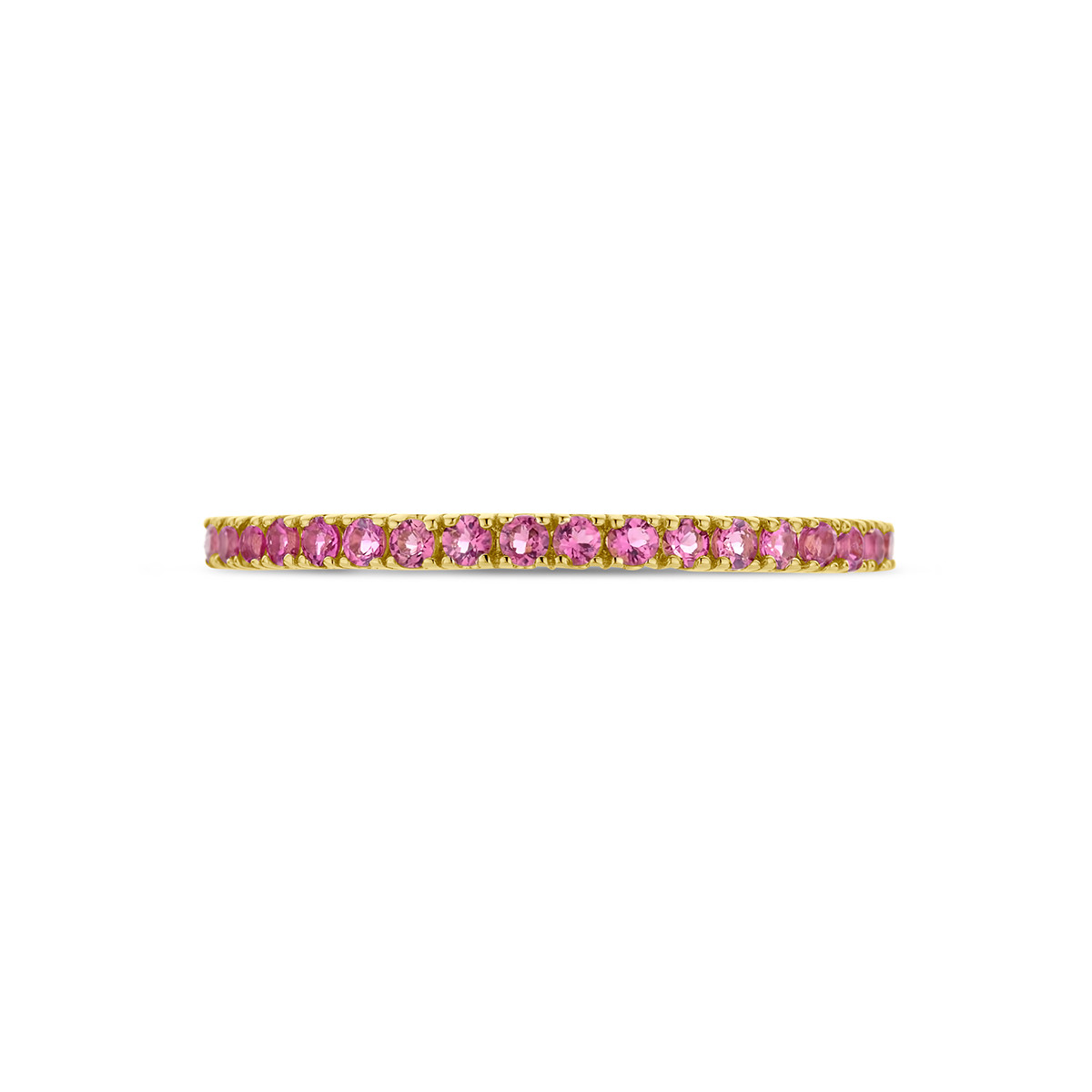 14-karaat gouden geboortesteen ring oktober - roze toermalijn