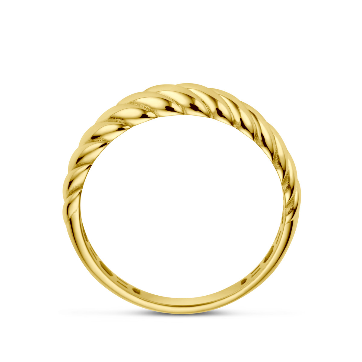 14-karaat gouden gedraaide croissant ring 5 mm