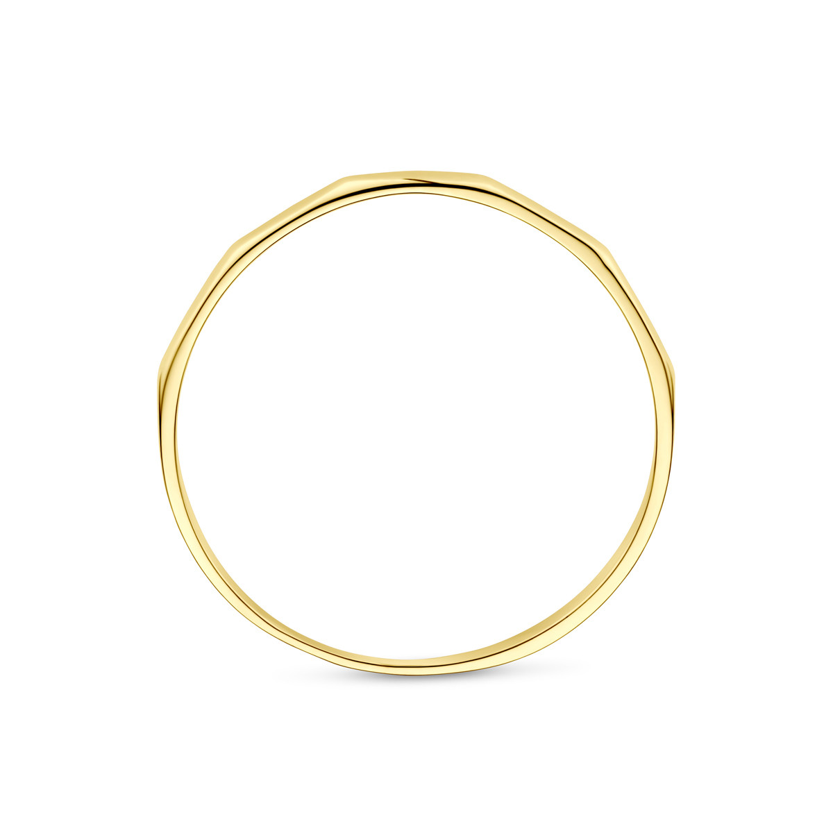 14-karaat gouden glanzende aanschuifring met golvende structuur 1.5 mm breed