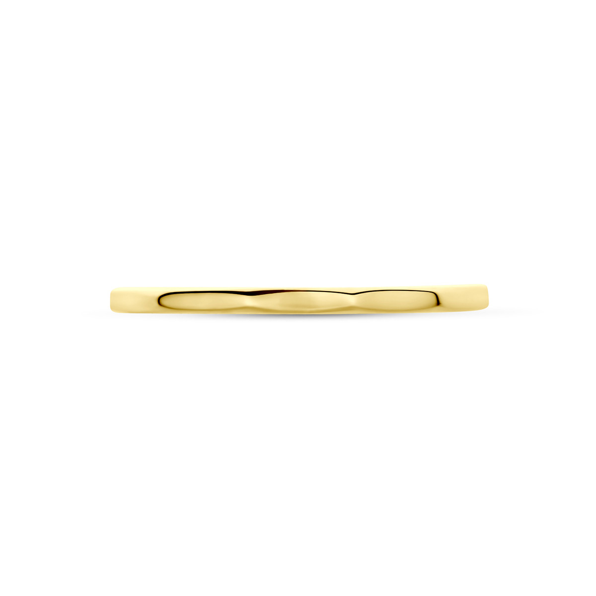 14-karaat gouden glanzende aanschuifring met golvende structuur 1.5 mm breed
