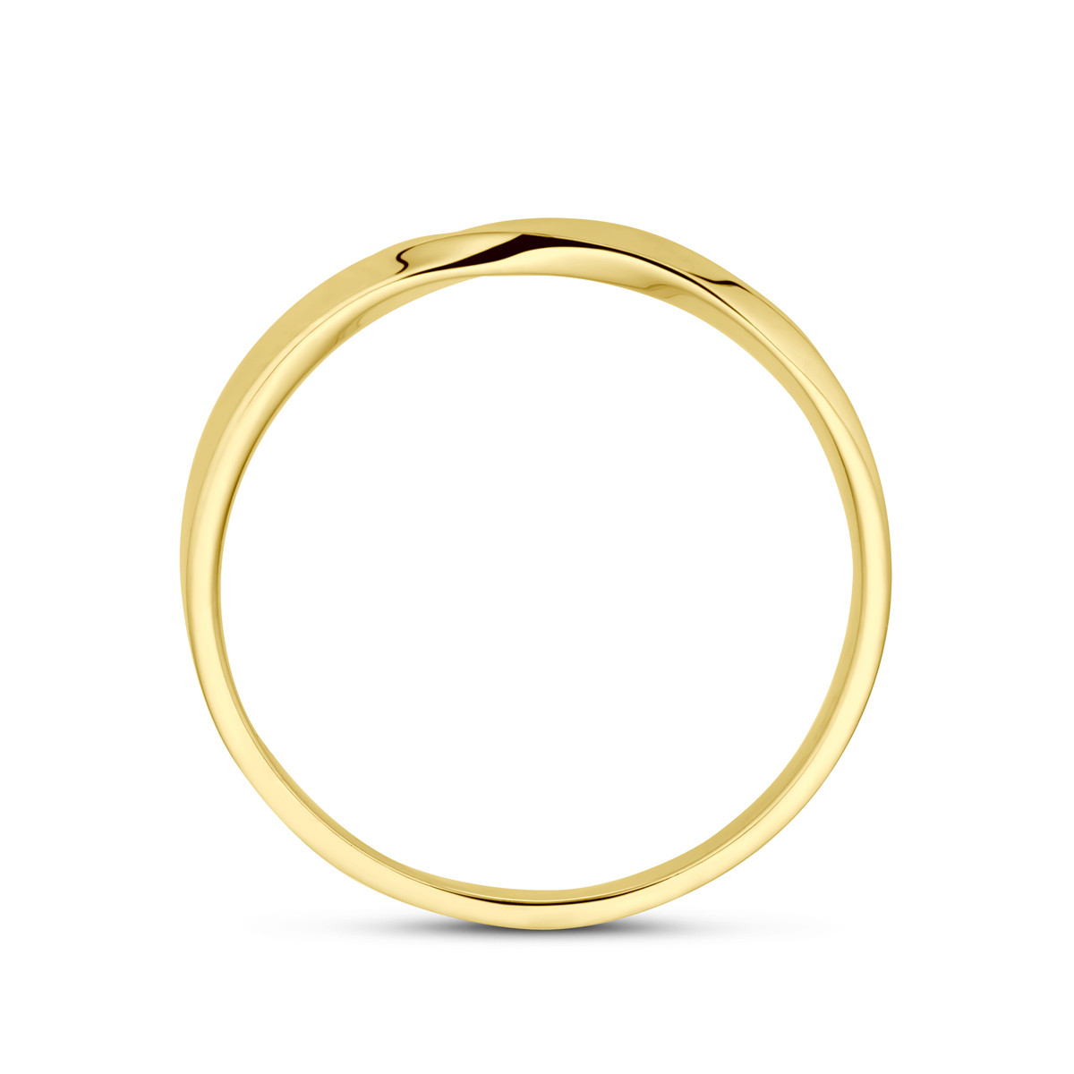14-karaat gouden glanzende damesring 2.5 mm breed