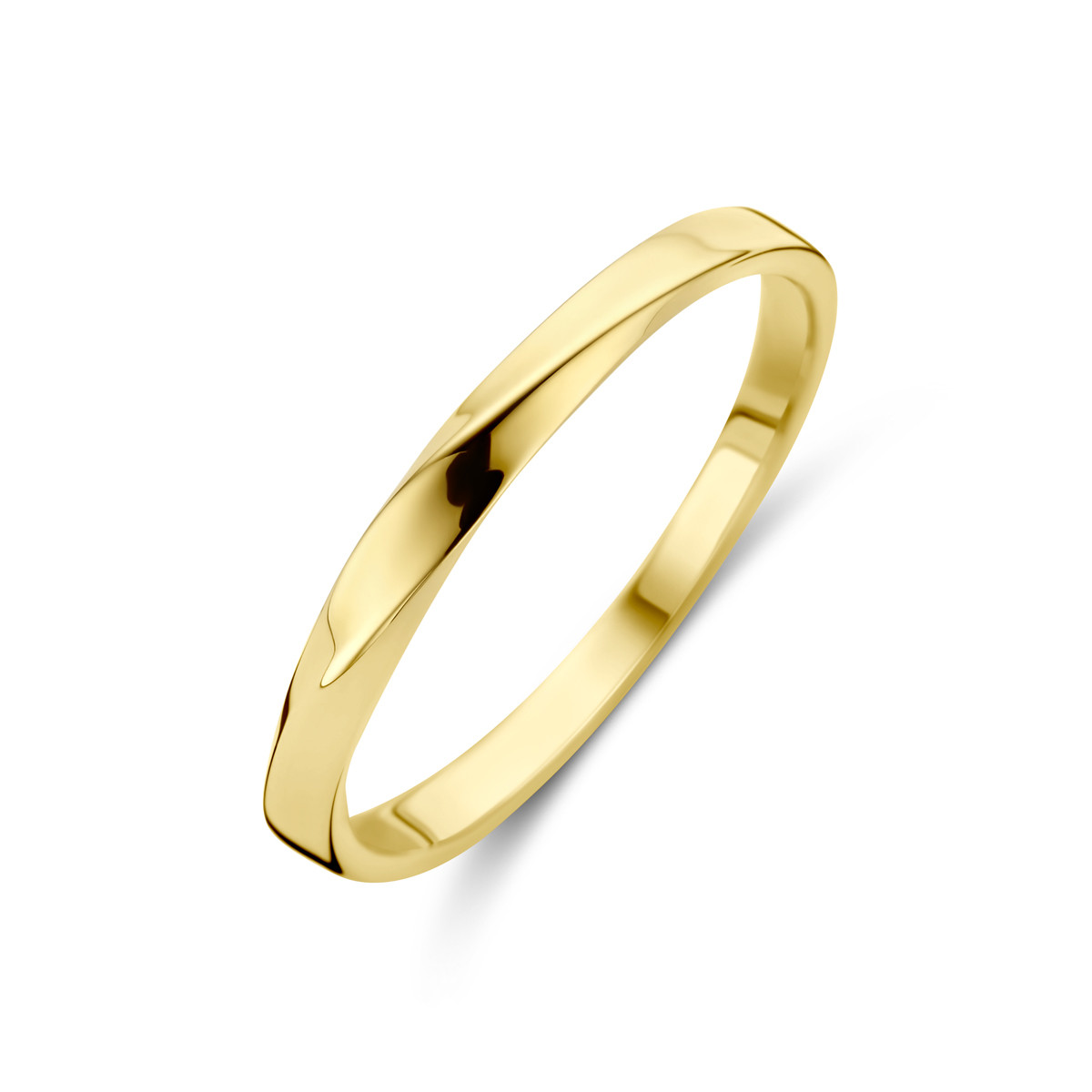 14-karaat gouden glanzende damesring 2.5 mm breed