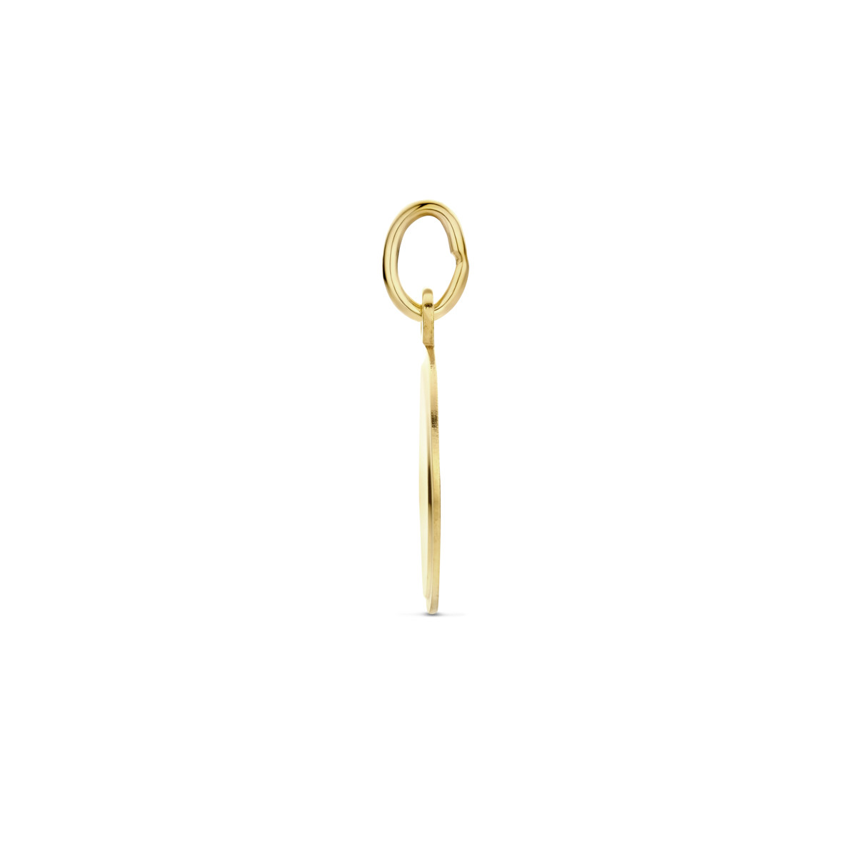 14-karaat gouden glanzende graveerhanger - Diameter 12 mm
