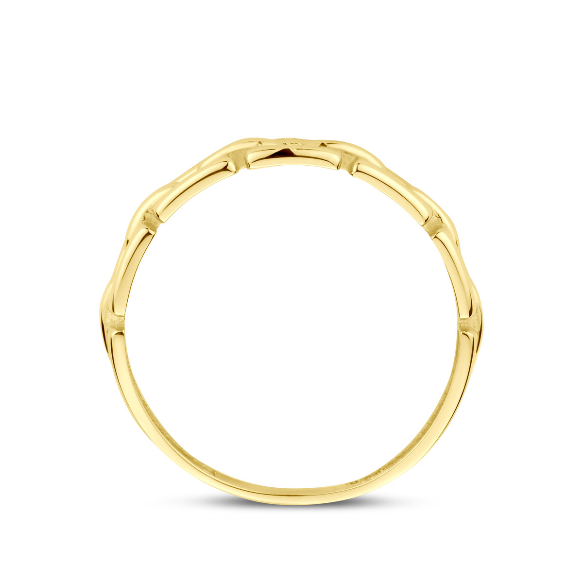 14-karaat gouden glanzende ring schakel design 3.5 mm breed