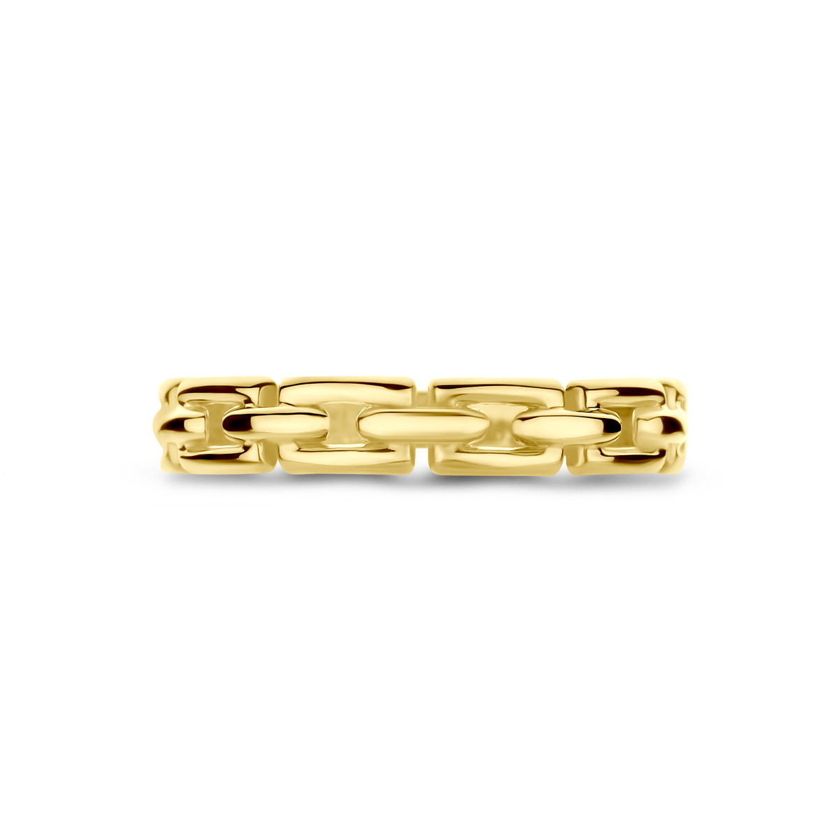 14-karaat gouden glanzende ring schakel design 3.5 mm breed