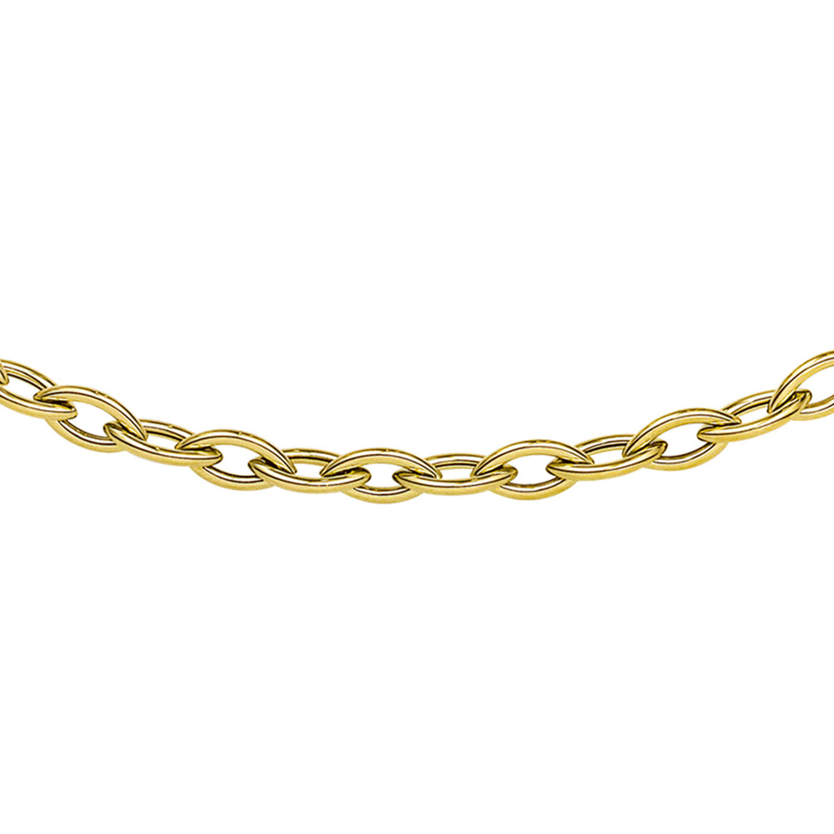 14-karaat gouden glanzende schakelketting met ovale schakels 5 mm breed - Lengte 45 cm