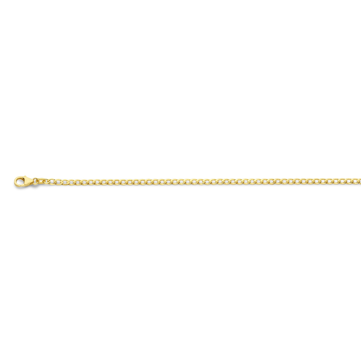 14-karaat gouden gourmet schakelarmband 6-zijdig geslepen 2.6 mm breed - Lengte 19 - 20 cm